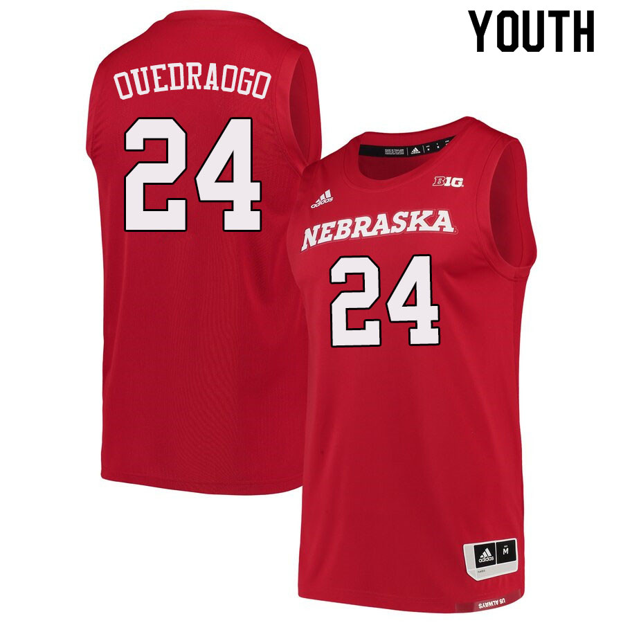 Youth #24 Yvan Ouedraogo Nebraska Cornhuskers College Basketball Jerseys Sale-Scarlet
